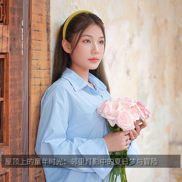 屋顶上的童年时光：邻里灯影中的夏日梦与冒险